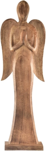 Décoration ange en bois de manguier de 78 cm