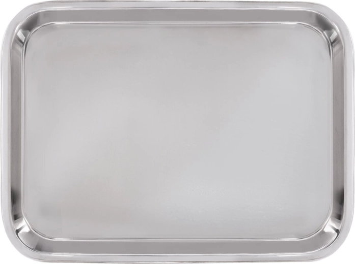 Plateau de service en acier inoxydable 39,5 × 27,5 cm - 1 pièce