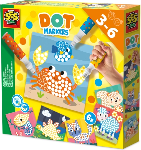 Feutres à pois XXL avec cartes d’activités pour enfants