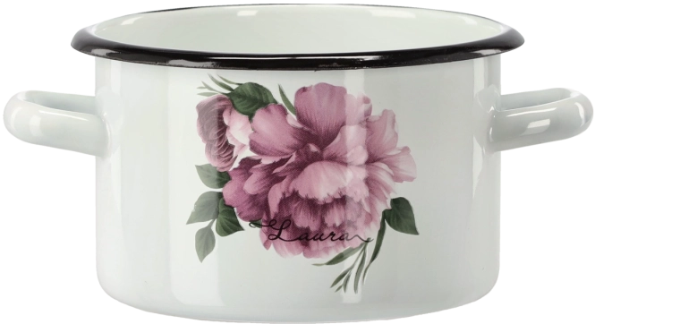 casserole émaillée 2 l 16 cm blanche Pivoine Laura
