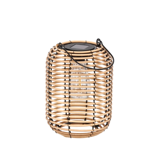 Lampion métallique solaire beige 24 cm