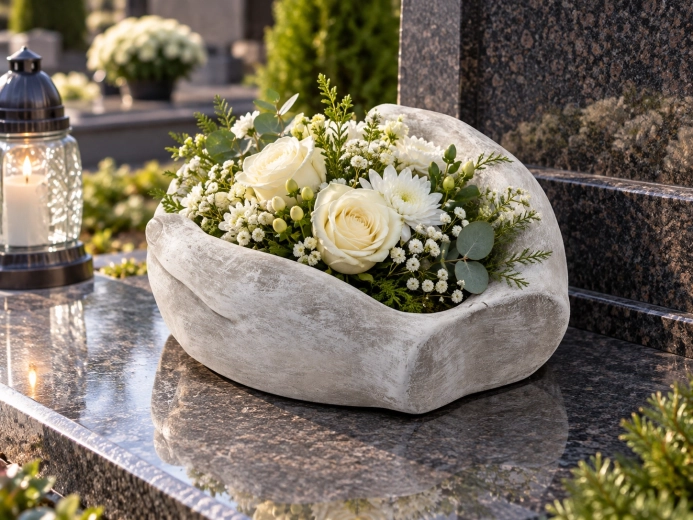 Pour la décoration florale de la tombe