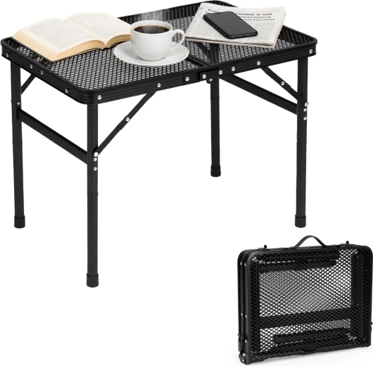 Table de camping pliante MultiGarden 60 × 40 cm, noire