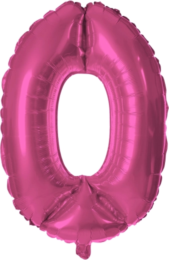 Ballon en aluminium TORO chiffre 0 30 cm – Rose