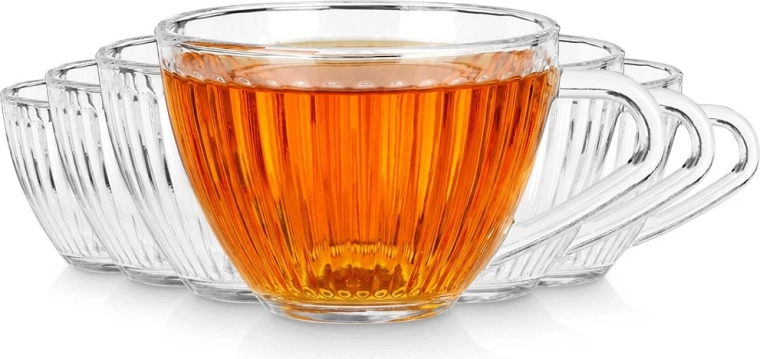 Verres Vilde avec anse 240 ml, 6 pièces (strié)