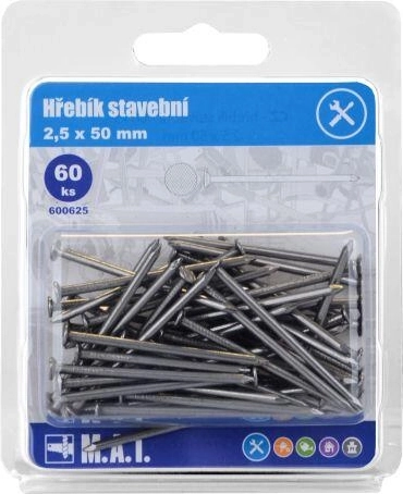 Clous de construction 50 × 2,5 mm, 60 pcs