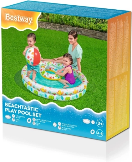 Piscine gonflable pour enfants Bestway 3 en 1 avec ballon et bouée, 122 cm