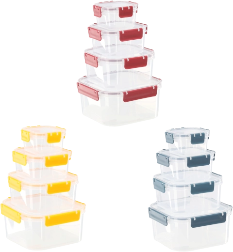 Ensemble de boîtes alimentaires avec couvercles et joints - 4 pièces