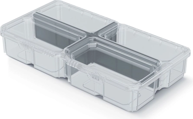 Organiseur en plastique avec couvercle transparent MSX BOX, 28,5 × 15,8 × 5,7 cm