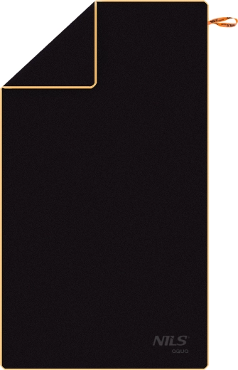 Serviette en microfibre NILS Aqua, noir–orange