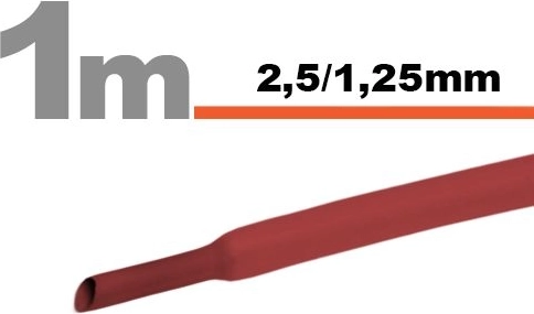 Gaine rouge 2,5 / 1,25 mm