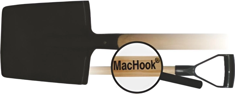 Bêche carrée avec manche en bois et poignée en Y MacHook