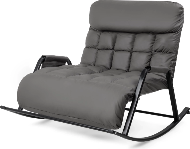 Fauteuil à bascule double inclinable avec coussin XXL gris