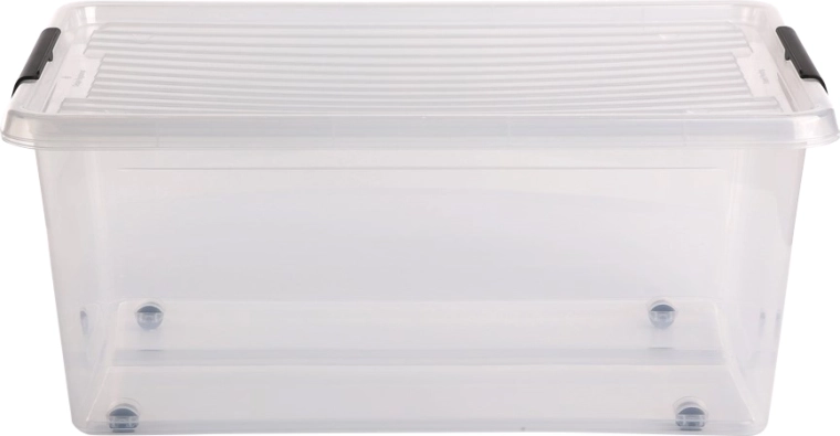 Simplestore boîte de rangement en plastique avec couvercle et roulettes 40 l