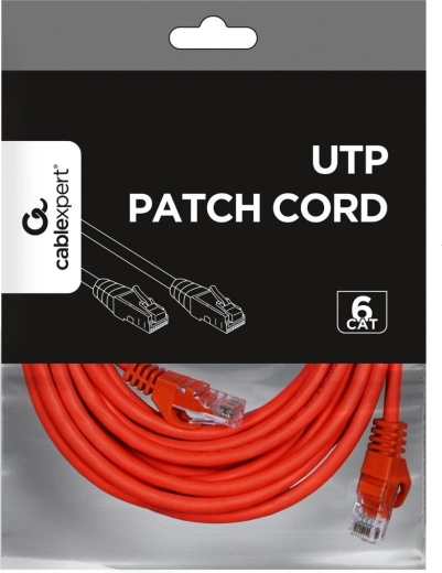 Câble réseau patch Cat. 6 UTP 5 m rouge