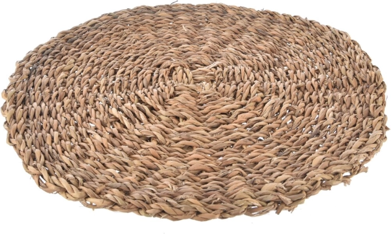 Set de table rond beige en jonc de mer 37 cm