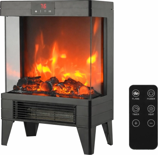 Cheminée électrique avec flammes LED 2000 W, 32,2 × 18 × 52,3 cm