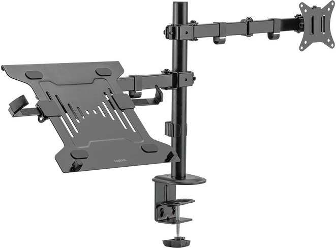 Double bras pour moniteur et ordinateur portable
