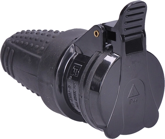 Fiche droite Solight pour environnement humide IP44 noire - 1 pièce