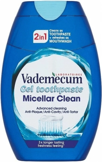 Vademecum 2-en-1 Micellar Clean dentifrice gel 75 ml