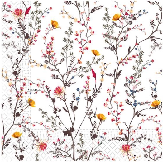 Serviettes 3 couches Fleurs d’automne 33 × 33 cm
