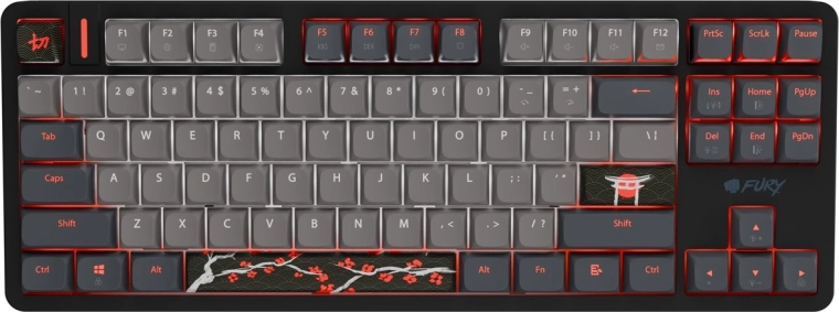 Clavier gaming magnétique Fury Kanabo K6 RGB US noir-gris