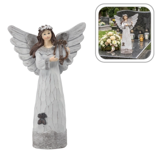 Figurine d’ange avec lyre 35 cm