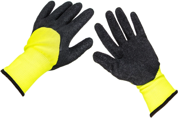 Gants de travail trempés dans le latex taille L/9