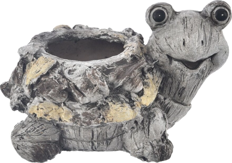 Cache-pot en céramique tortue avec décor pierre 32 × 25 × 21 cm