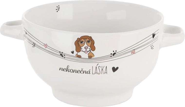 Gamelle en céramique pour chien AMOUR INFINI, 14 cm