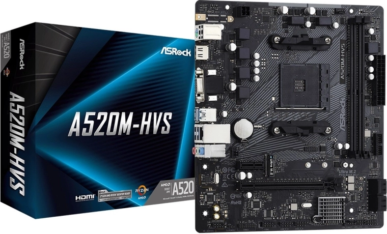 Carte mère ASRock A520M-HVS (AM4, mATX)