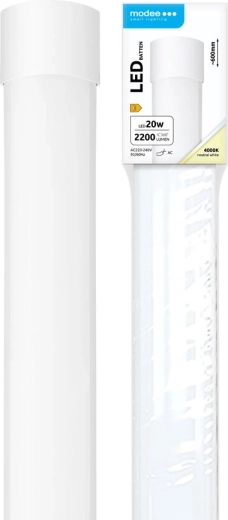 Modee Batten luminaire LED 20 W, 600 mm, 2200 lm, blanc neutre, IP20