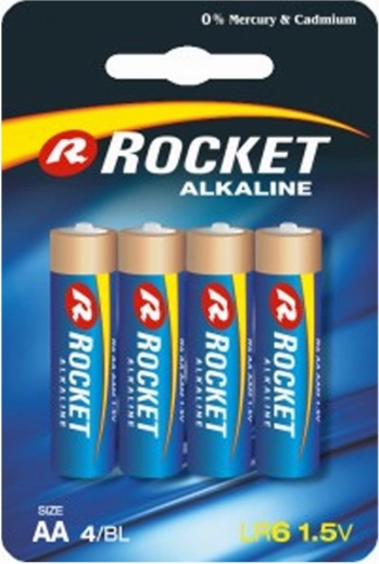 Piles alcalines Rocket AA LR06 1,5 V - 4 pièces