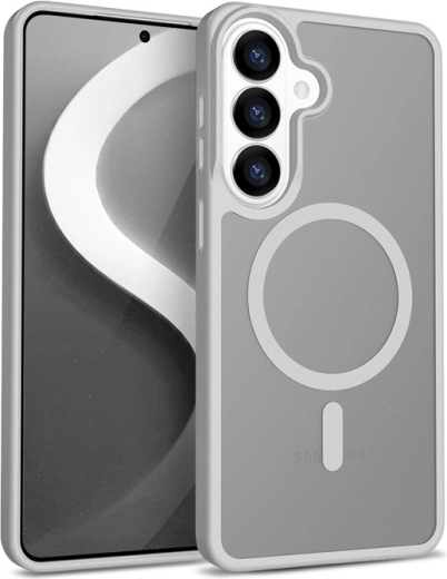 Coque Hybrid Matte Magnetic avec MagSafe pour Samsung Galaxy S26 – gris