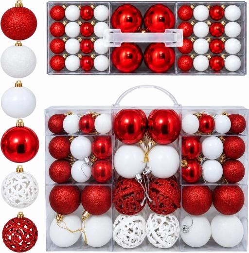 Décorations de Noël incassables pour sapin, 100 pièces