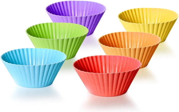 Moules à muffins en silicone 7,5 × 3 cm, assortiment de couleurs (6 pcs) CULINARIA