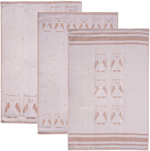 Torchons de cuisine en coton Sova gris 70 × 50 cm - 3 pièces