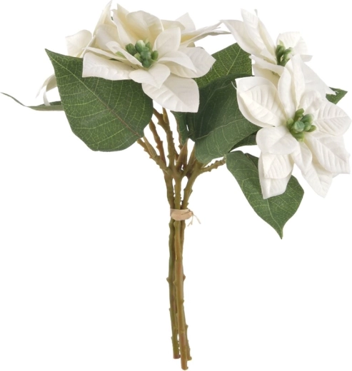 Rose décorative artificielle UH de Noël blanche 30 cm