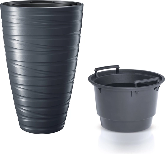 Pot de fleurs haut avec insert MAZE 37,5 cm – anthracite