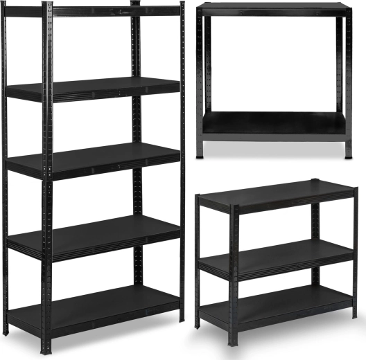 Étagère métallique de stockage 180 × 90 × 40 cm noire Humbers
