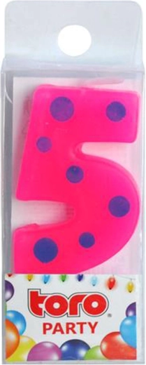 Bougie d’anniversaire chiffre 5 TORO à piquer 4,5 cm