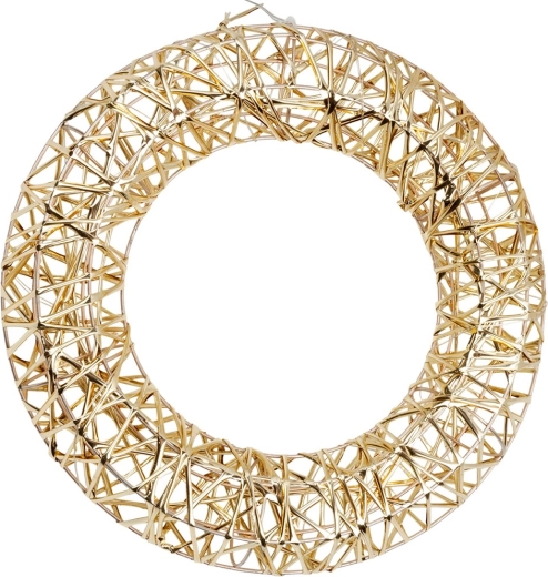Couronne de Noël dorée lumineuse, 20 LED, 30 cm