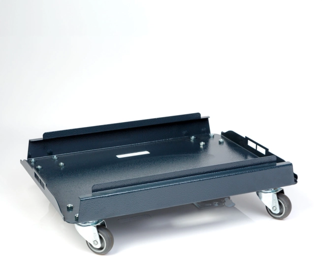Plateau de transport métallique à roulettes pour valises à outils
