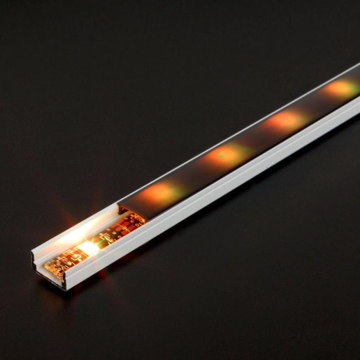 Profilé aluminium blanc en U pour ruban LED 1000 × 17 × 8 mm