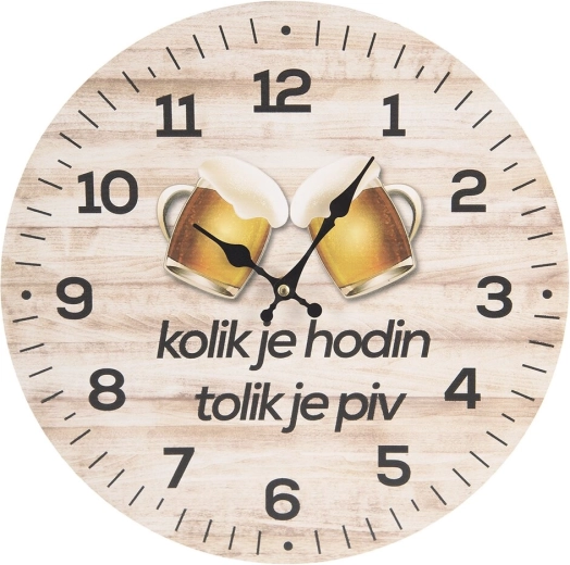 Horloge murale « Quelle heure est-il… » en bois 34 cm