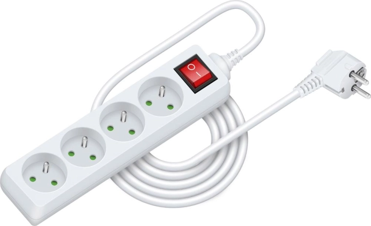 Rallonge électrique avec interrupteur RETLUX, 3 m, 4 prises