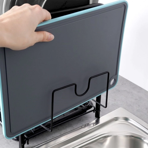 Porte-planche à découper et panier à couverts