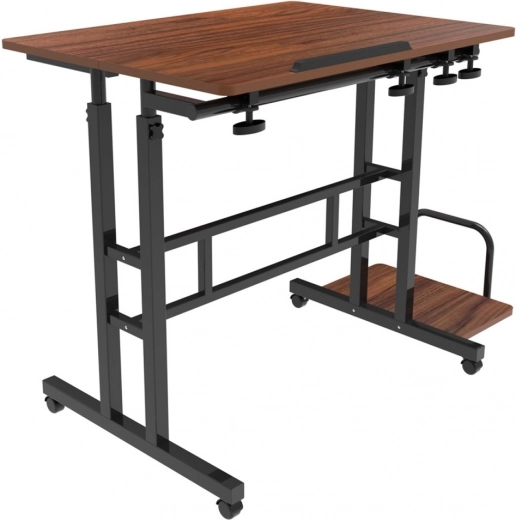 Table mobile réglable en hauteur avec plateau inclinable 80 × 60 cm, capacité 50 kg