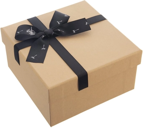 Boîte cadeau en papier marron 15,5 × 15,5 × 8 cm