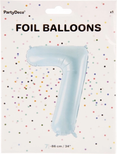 Ballon en aluminium en forme de chiffre 7, 86 cm – Bleu